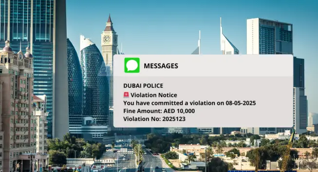 Dubai Fine up to AED 10,000